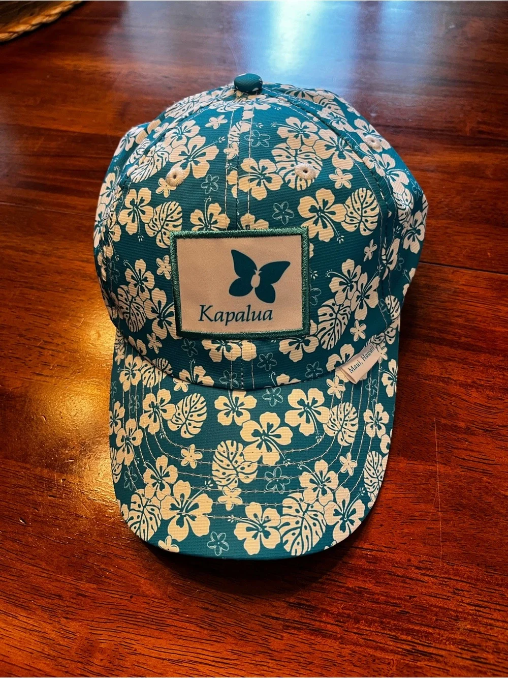 Kapalua Teal Floral Baseball Cap